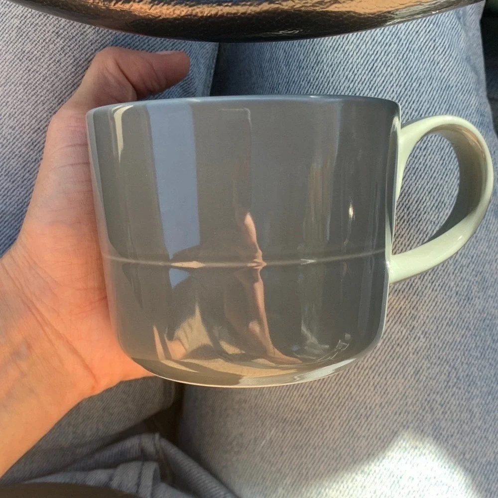 Crate & barrel Aaron Probyn set‎ of 4 mugs gray ceramic